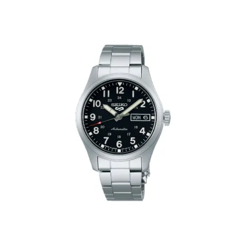 SEIKO Mechanical Movement Stainless Steel Strap Watch Men's Watches Black Dial
