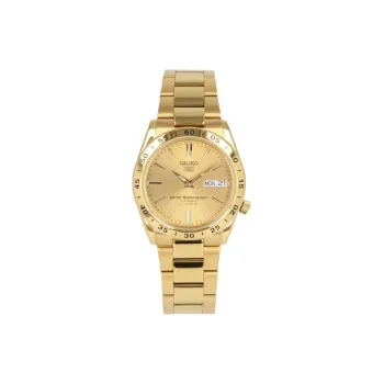 SEIKO Automatic Mechanical Movement Stainless Steel Strap Watch 35mm Men's Watches Gold Dial SNKE06K