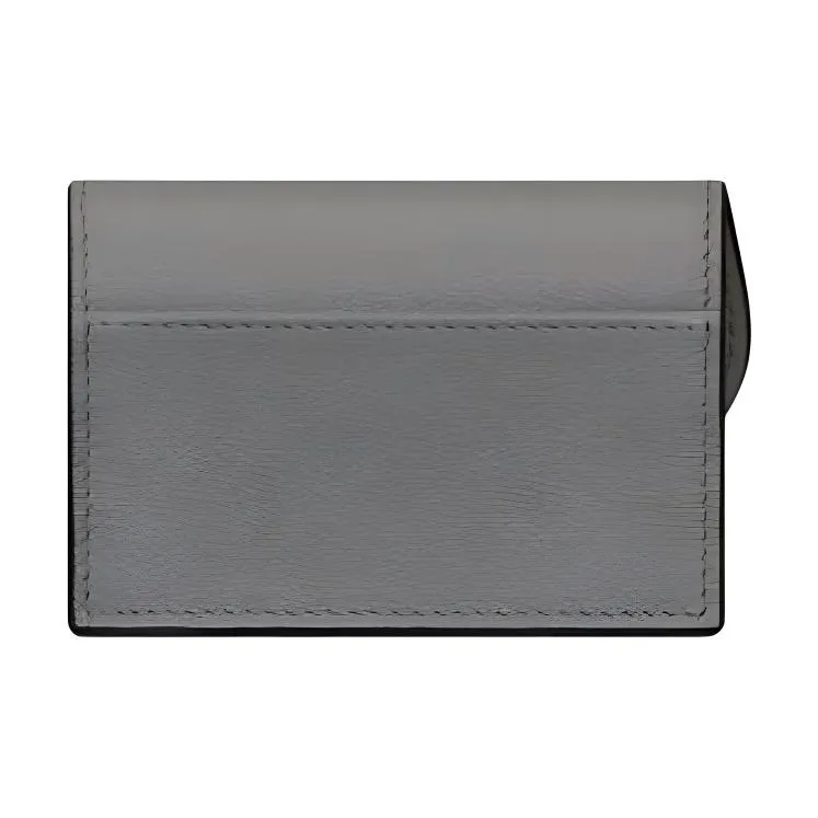 DIOR Saddle Goatskin Flap Card Holder Wallet Women's Gray-3
