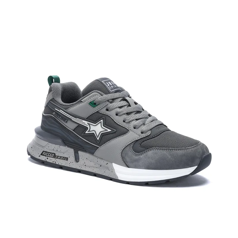 JEEP SPIRIT Slip Resistant Breathable Low Top Casual Shoes Men's Time Gray-2