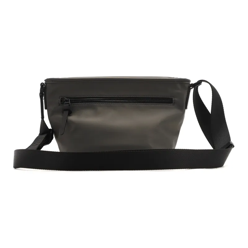 RED DRAGONFLY Fabric With Top Grain Cow Leather Crossbody Bag Regular Men Black/Gray-3