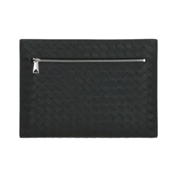 Bottega Veneta Calfskin Clutch Men Dark Green