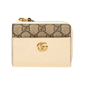 GUCCI Marmont PVC Wallet Mini Women's Beige