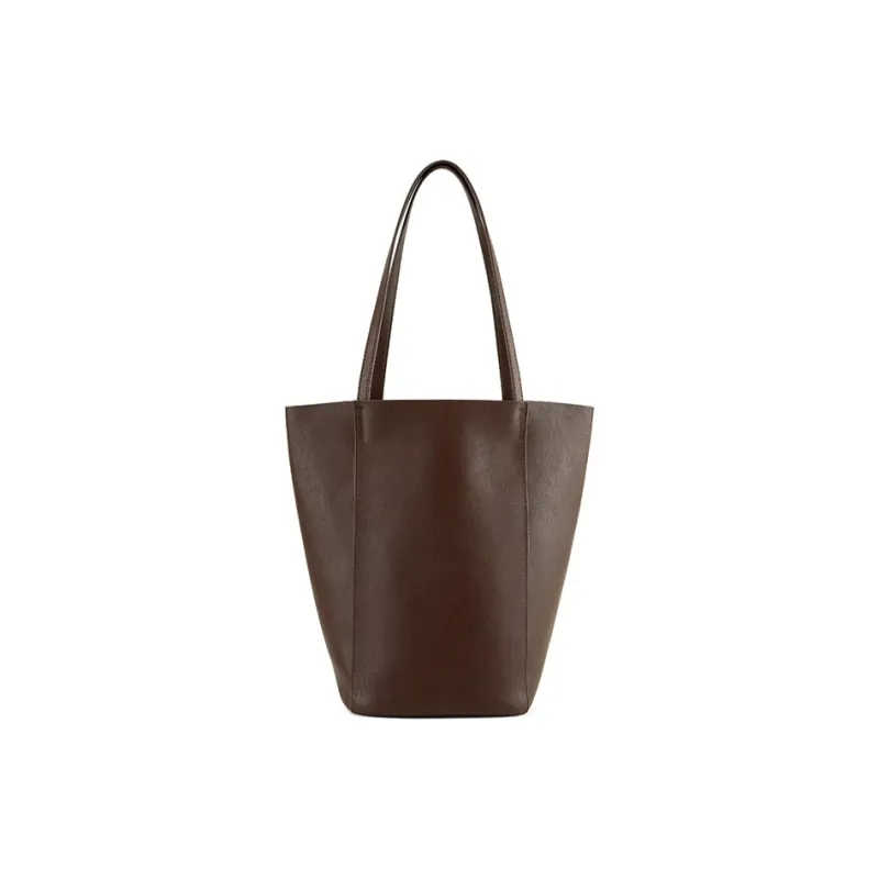 Teenmix Cow Leather With Microfiber And Synthetic Leather Shoulder Bag Women's Coffee/Black-0