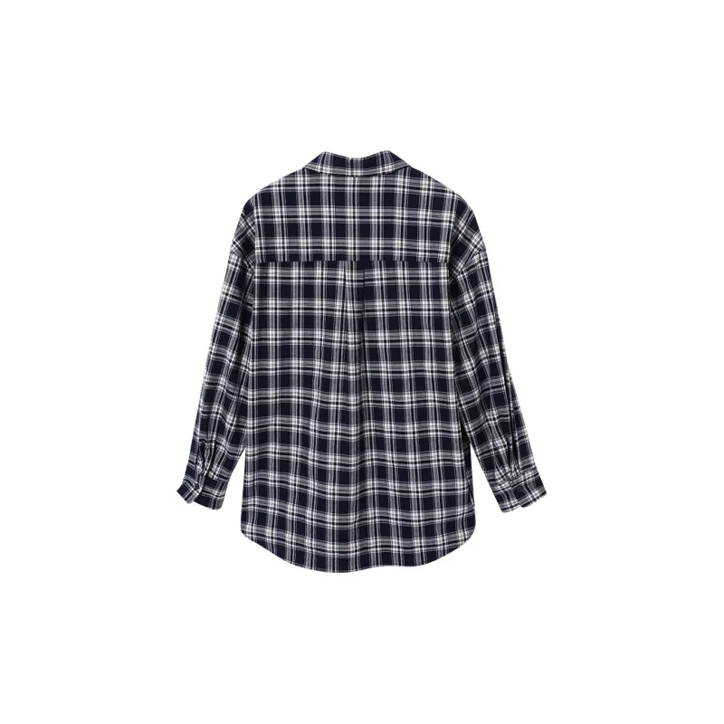 XIANGYING Shirt Women's Navy Blue-1