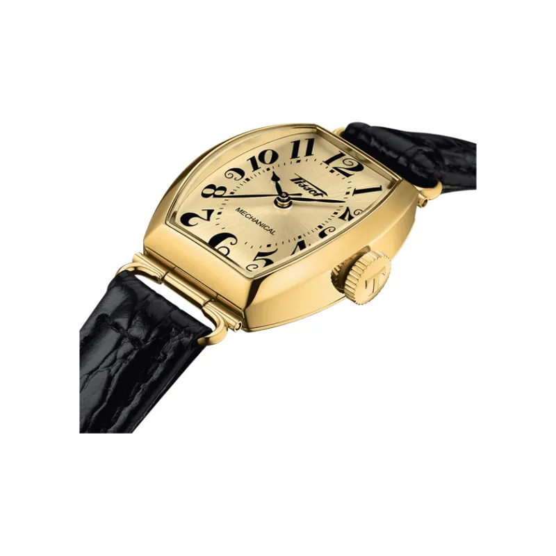 TISSOT Porto Series Automatic Mechanical Movement Women's Watch Watch 22*30.1mm Gold Dial T128.161.36.262.00-1