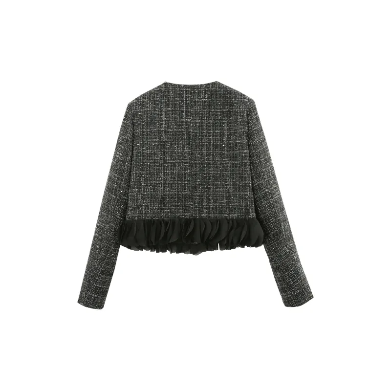 A Paradise For Awakening Cropped Coats Women's Black-1