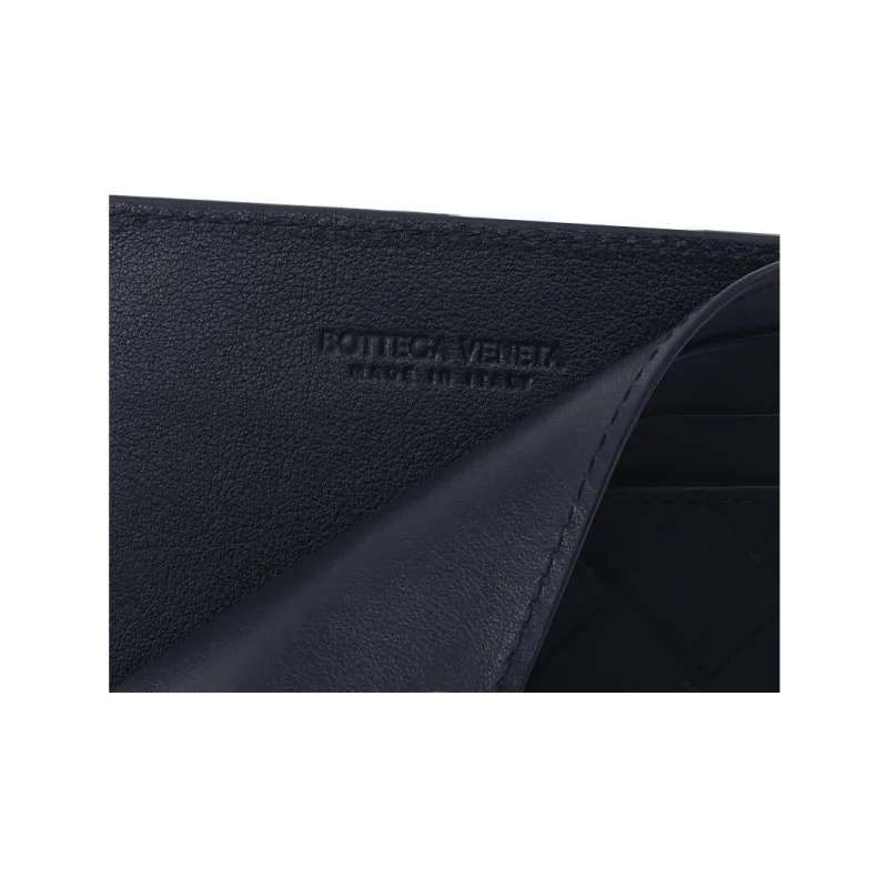 Bottega Veneta Cow Leather Card Holder Men Midnight Blue-4