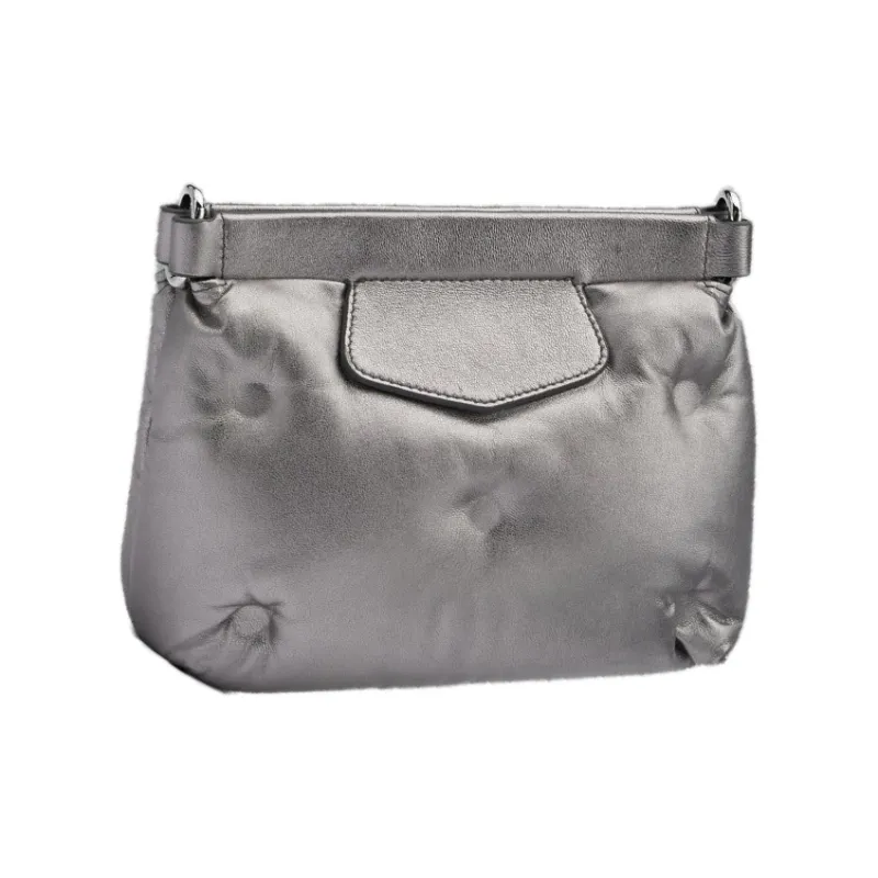 Maison Margiela Glam Slam Sheepskin One Shoulder Crossbody Clutch Mini Women's Metallic Gray-1