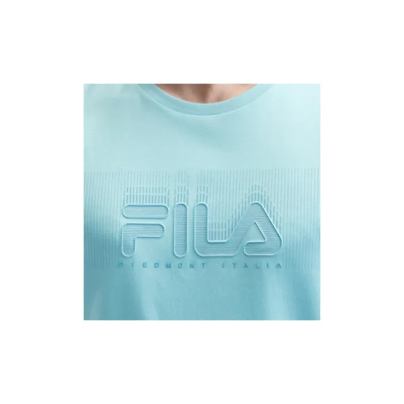 FILA Casual Sportswear Men Clothing Set Blue Top+Taupe Pants-1