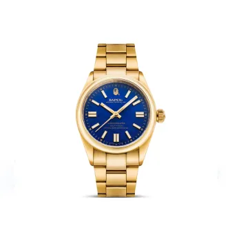 A BATHING APE ABathing Ape Type 7 Bapex Watch Gold Yellow