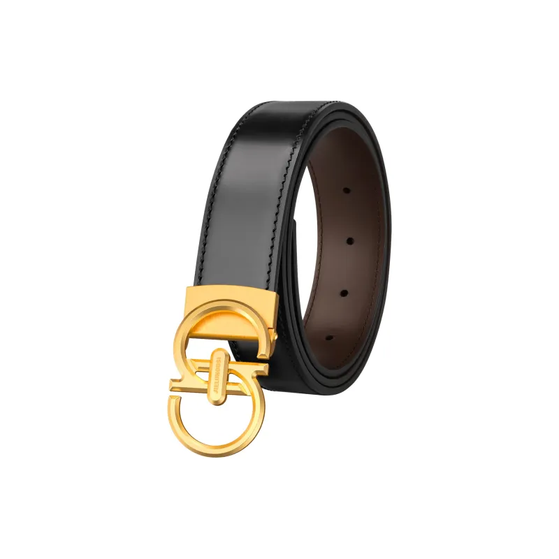 Jaylen Oos Top Grain Cow Leather Leather Belts Men Silver Buckle Black/Gold Tone Lock Black 3.4cm-5