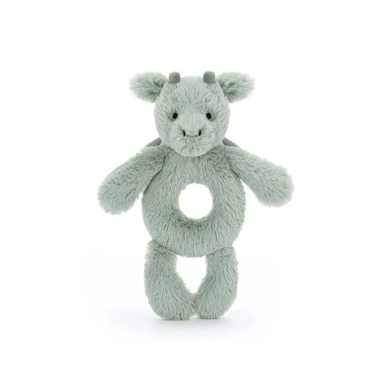 JELLYCAT Fun Universe Shy Dragon Ring Rattle Dolls Plush Doll 18 Cm Height-0