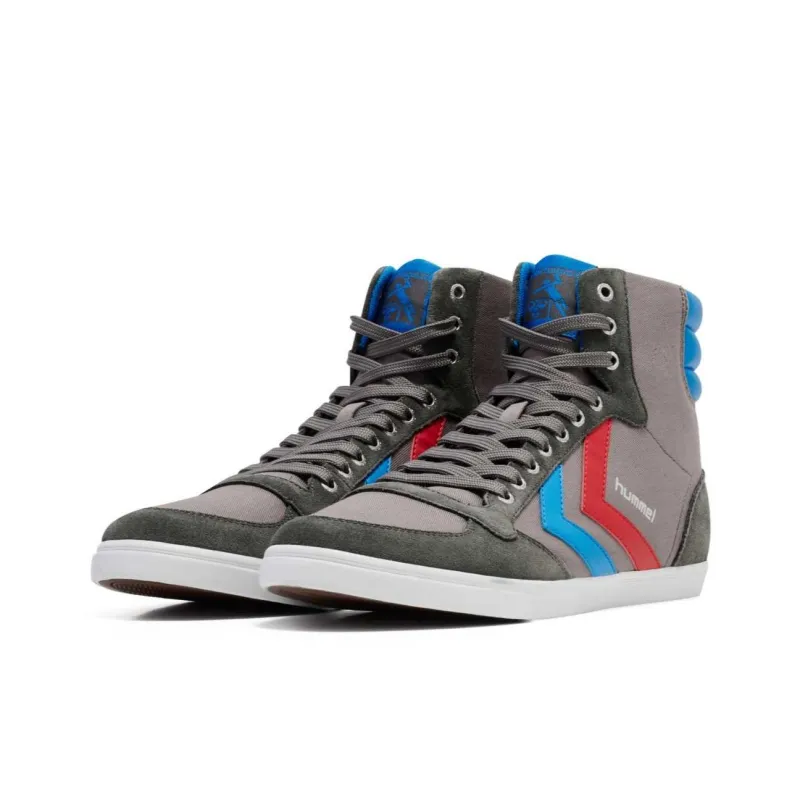 Hummel Slip Resistant High Top Skateboard Shoes Men Brown-1