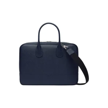 Valextra Millepunte Calfskin Laptop Bag Men Dark Blue