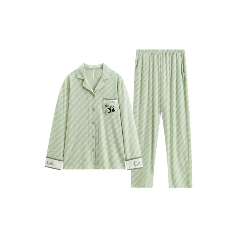 FENTENG Pajama Set Women's Pea Green-0
