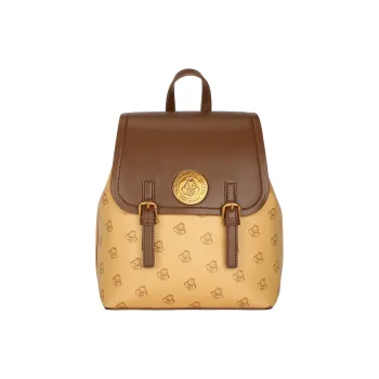 MESUCA PU Leather Fabric Quack Quack Backpack Women's Khaki Multicolor