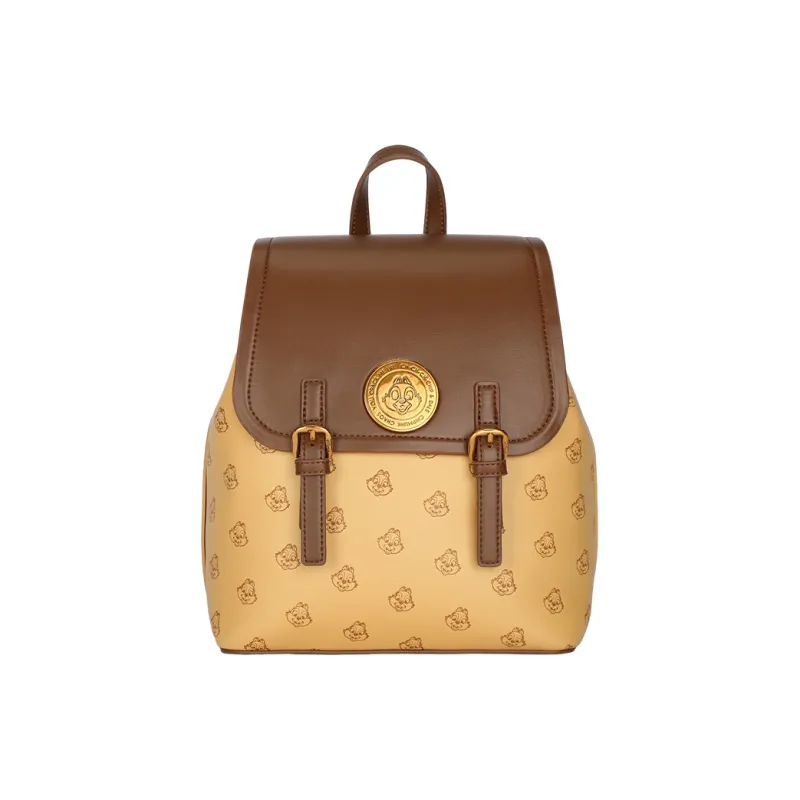 MESUCA PU Leather Fabric Quack Quack Backpack Women's Khaki Multicolor-0