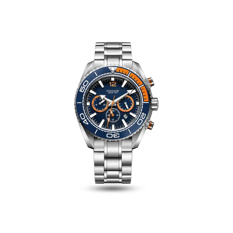 ROCOS Wind Style Collection Automatic Mechanical Movement Silicone Strap Watch Men's Watches Silver Dial-22