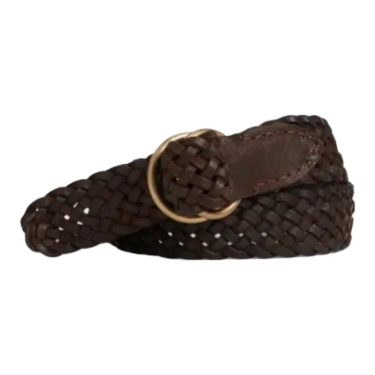 Ralph Lauren Cow Leather Leather Belts Unisex Brown 3.2CM-0