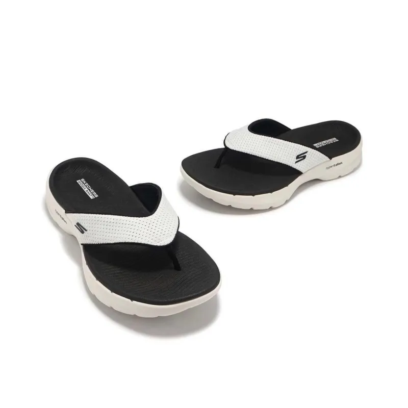 Skechers Go Walk 6 Abrasion-Resistant Slip-Resistant Flip Flops Men White-4