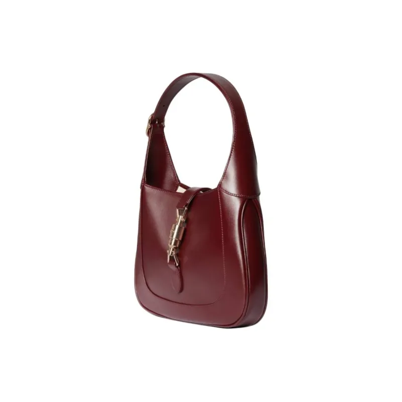 GUCCI Jackie 1961 Leather One Shoulder Handbags Small Size Women's Burgundy-2