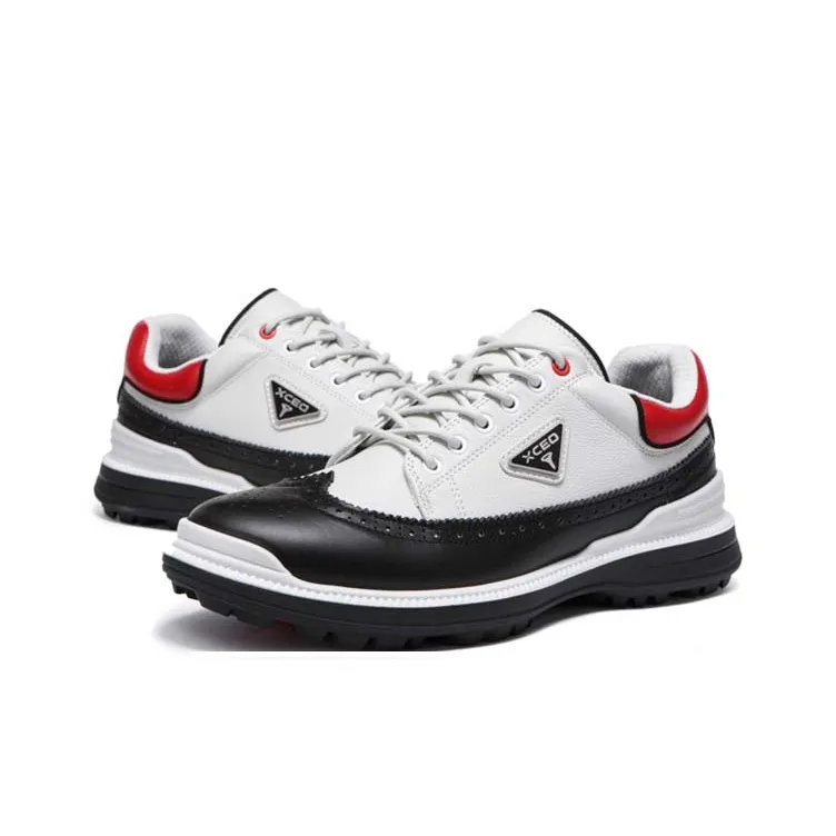 Xceo1996 Support Lightweight Rebound Low-Top Golf Shoes Men White Black-3