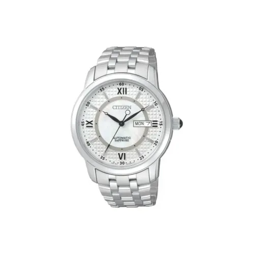 CITIZEN Mechanical Watch Series Automatic Mechanical Movement Stainless Steel Strap Watch Men's Watches White Dial