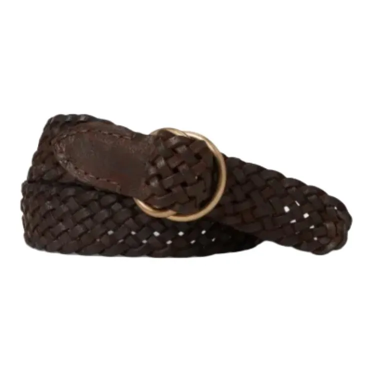 Ralph Lauren Cow Leather Leather Belts Unisex Brown 3.2CM-1