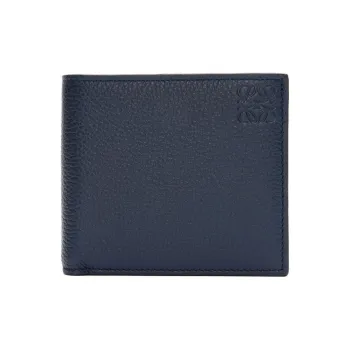 LOEWE Soft Grain Calfskin Wallet Men Dark Marine Blue