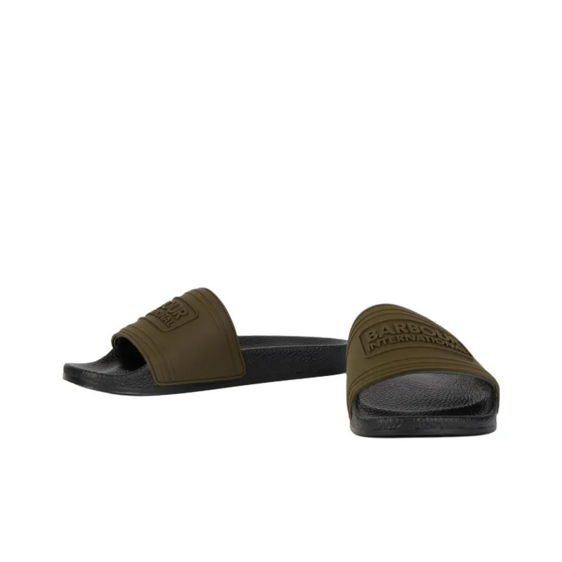 BARBOUR Slide Slippers Men's Green-3