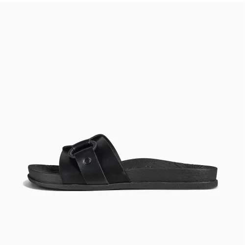 REEF Rubber Sole Quiet Slide Slippers Women's Black