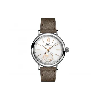 IWC Portofino Automatic Mechanical Movement Women's Watch 34mm Silver Dial Stainless Steel Case Cow Leather Strap