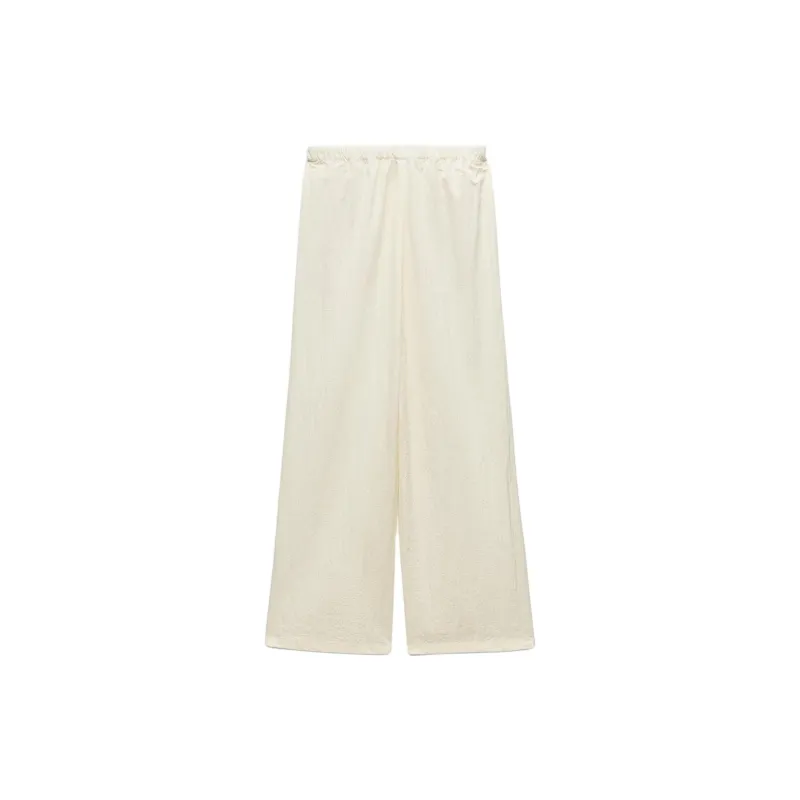 ZARA ZW Series Casual Pants Women's Frosted White-1