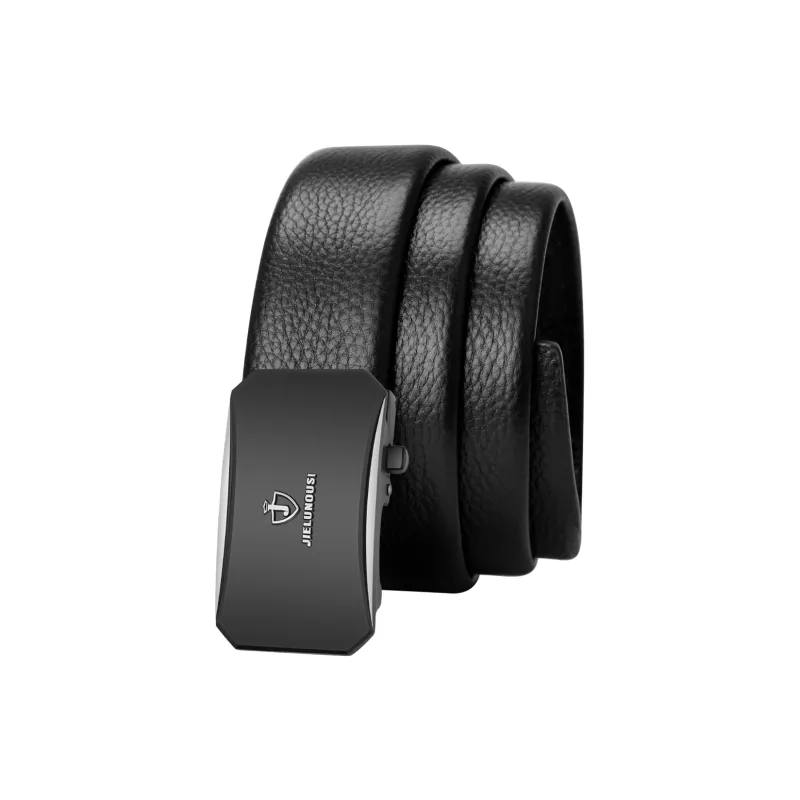 Jaylen Oos Top Grain Cow Leather Leather Belts Men Silver Buckle Black/Gold Buckle Black/Gold Tone Lock Coffee 3.5cm-1