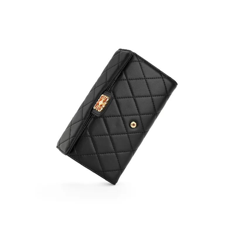 PIERRE CARDIN Top Grain Cow Leather Clutch Wallet Women's Multicolor-4
