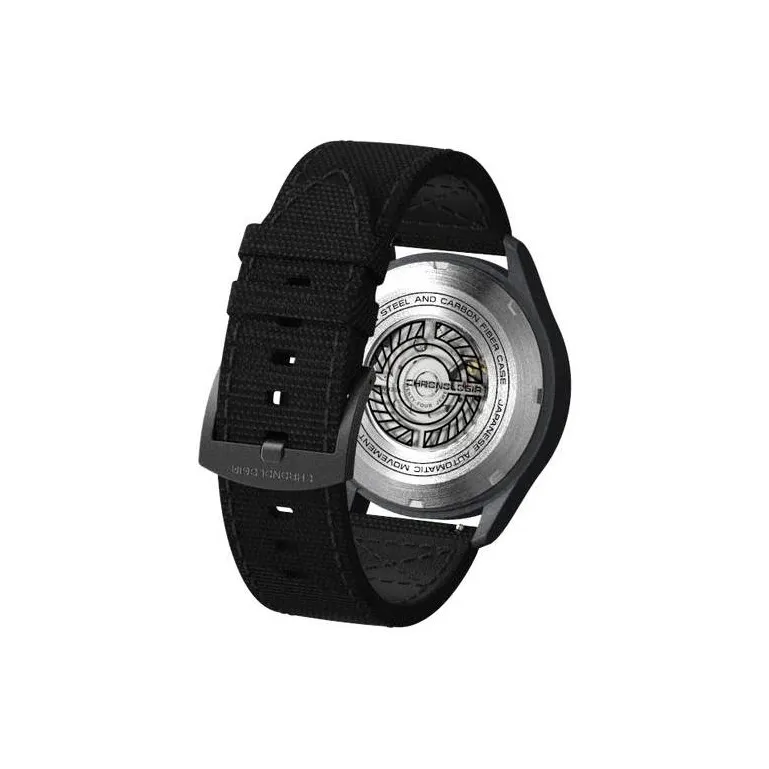 CHRONOLOGIA Pilot Collection Wrist Watch Automatic Mechanical Movement Canvas Strap Red Watch Dial Men's Watches-3