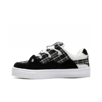 LIANGHUO Anti-Slip Wear-Resistant Low-Top Skateboard Shoes Unisex White Lattice