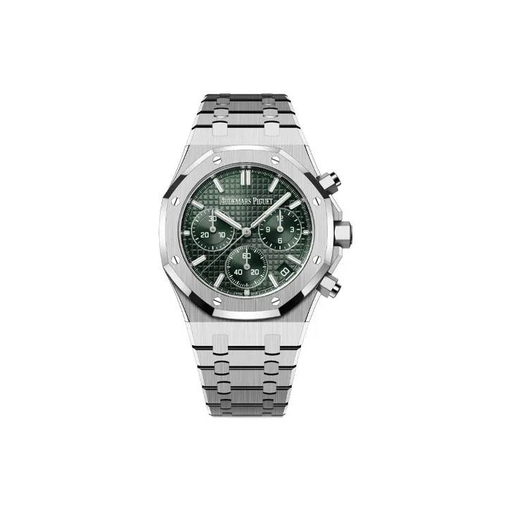 AUDEMARS PIGUET Royal Oak Series Automatic Mechanical Movement Men's Watches Watch 41mm Green Dial Stainless Steel Case-0