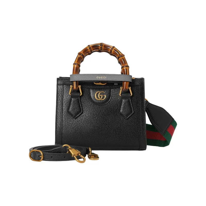 GUCCI Leather Tote Bag Shopping Bag Shoulder Bag Crossbody Bag Handbag Mini Women's Black-2
