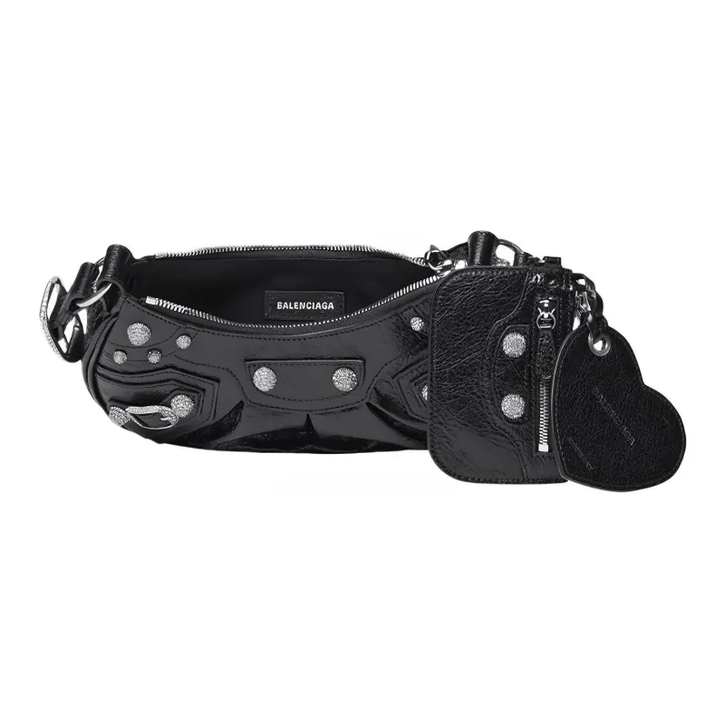 Balenciaga Le Cagole Shoulder Bag Xs Rhinestones Black-4