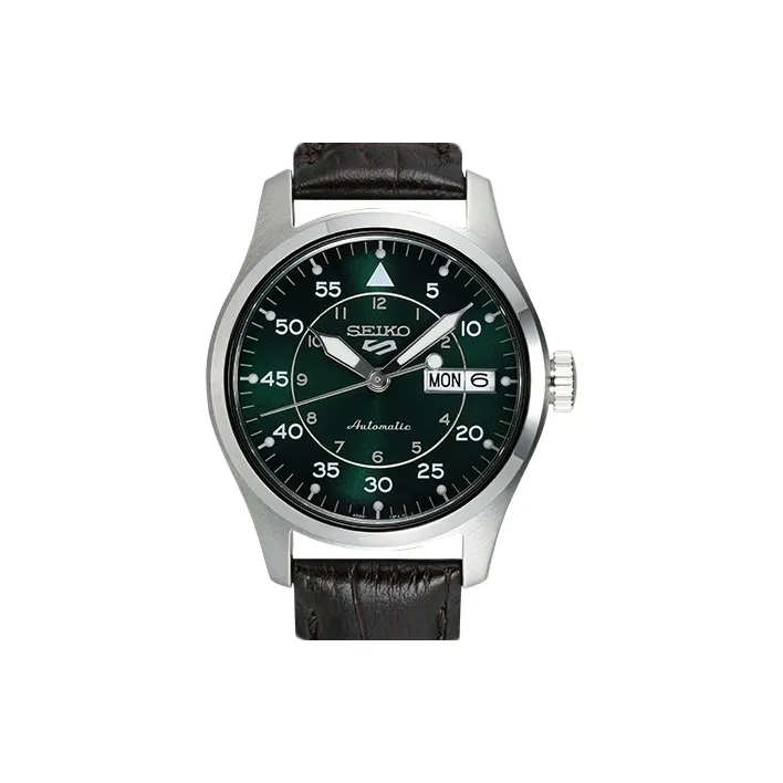 SEIKO Series 5 Automatic Mechanical Movement Artificial Leather Strap Watch Men's Watches Green Dial SRPJ89K1-0