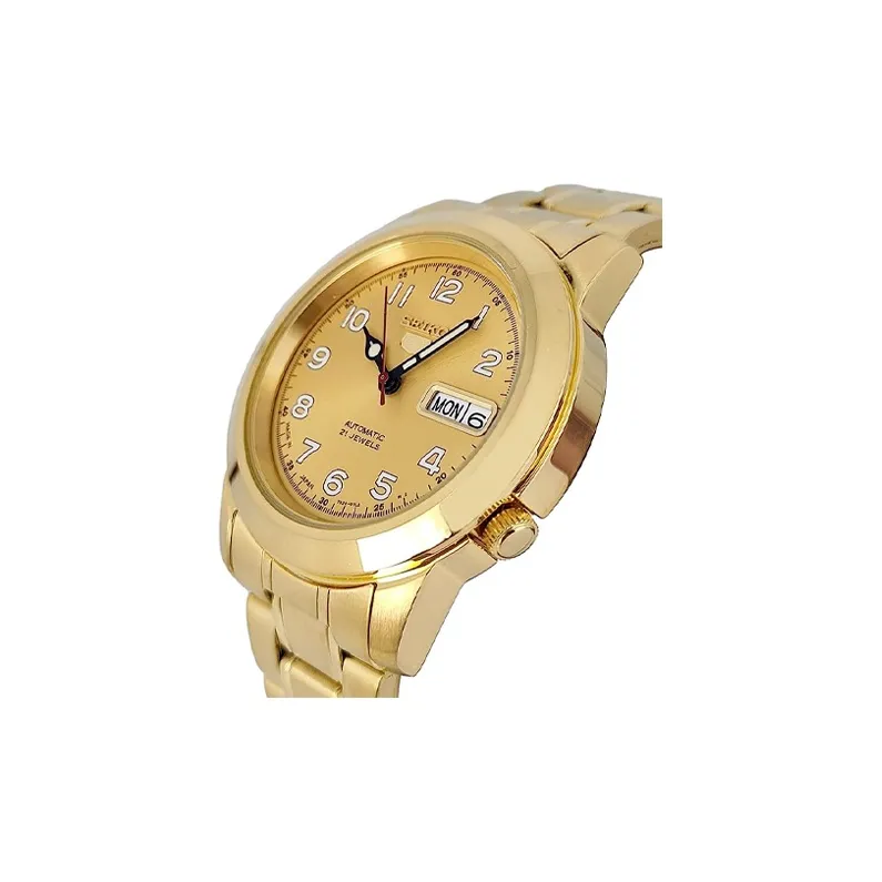 SEIKO Automatic Mechanical Movement Stainless Steel Strap Watch 37mm Men's Watches Gold Dial SNKK38J-1