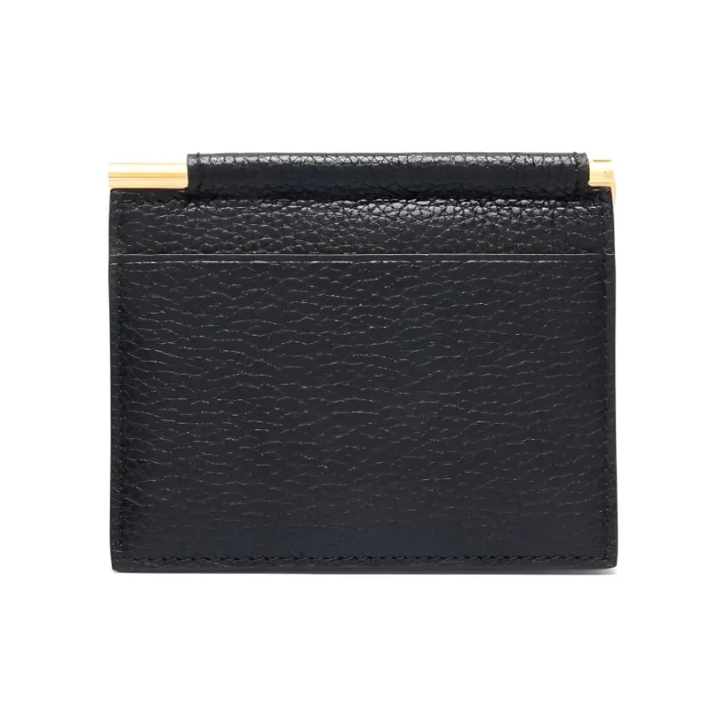 TF Grain Calfskin Wallet, Card Holder Men's Black-1