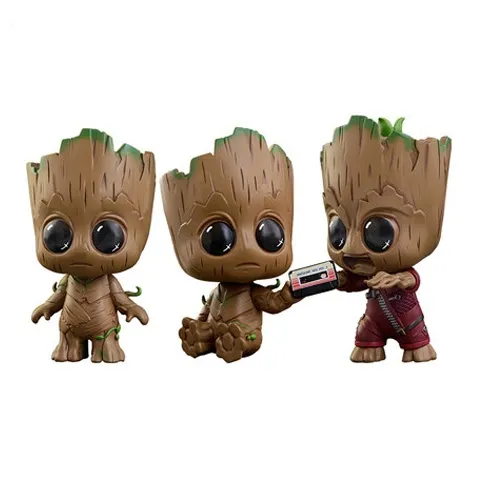 Hot Toys Groot Cosb360 Guardians Of The Galaxy 2 Baby Set Chibi Figures 10cm