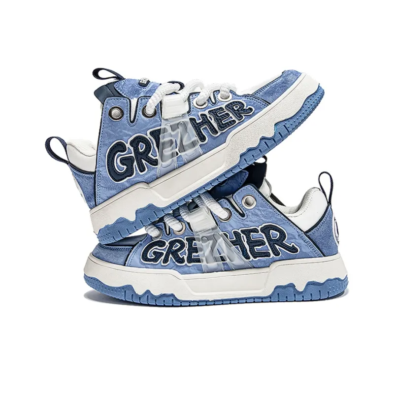 GREZHER Support Abrasion Resistant Lightweight Slip Resistant Low Top Skateboard Shoes Unisex Carolina Blue-3
