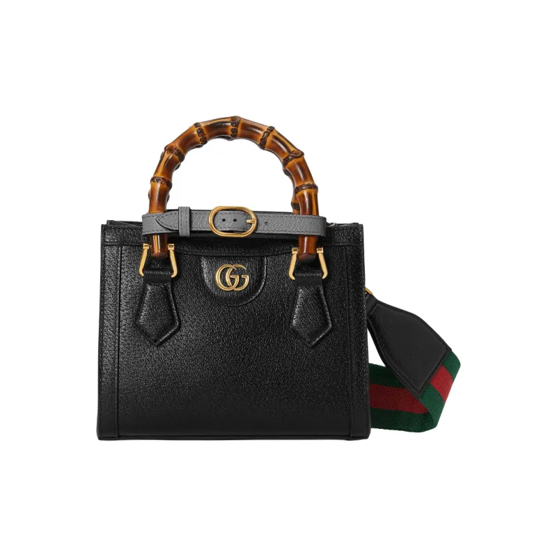 GUCCI Leather Tote Bag Shopping Bag Shoulder Bag Crossbody Bag Handbag Mini Women's Black-1