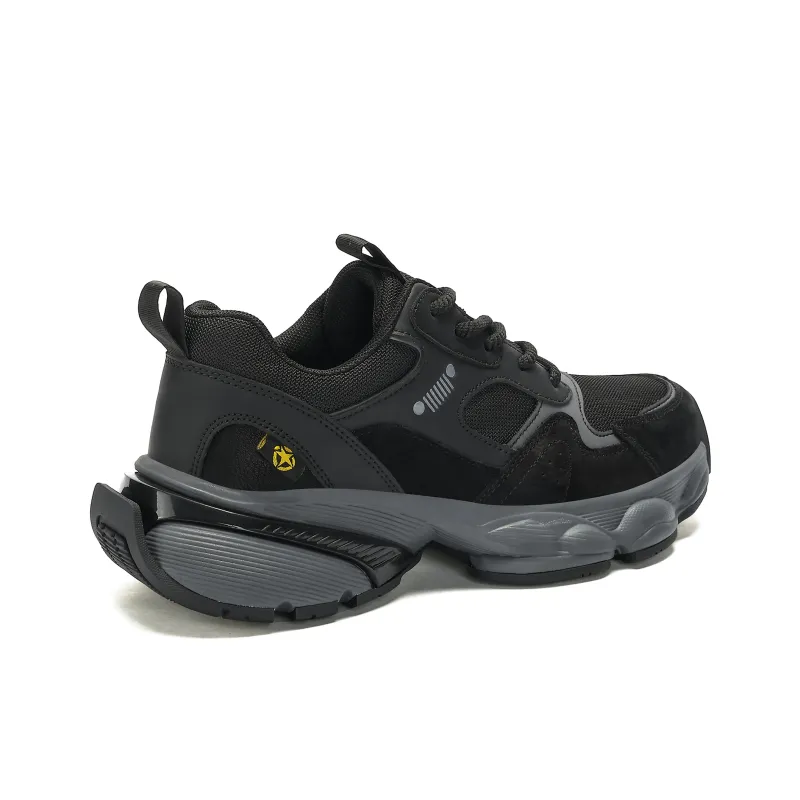 JEEP SPIRIT Anti Slip And Wear Resistant Breathable Low Top Chunky Sneakers Men Graphite Black-3