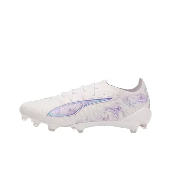 PUMA Ultra 5 Natural Ground Anti-Slip Wear-Resistant Soccer Shoes Unisex White Purple