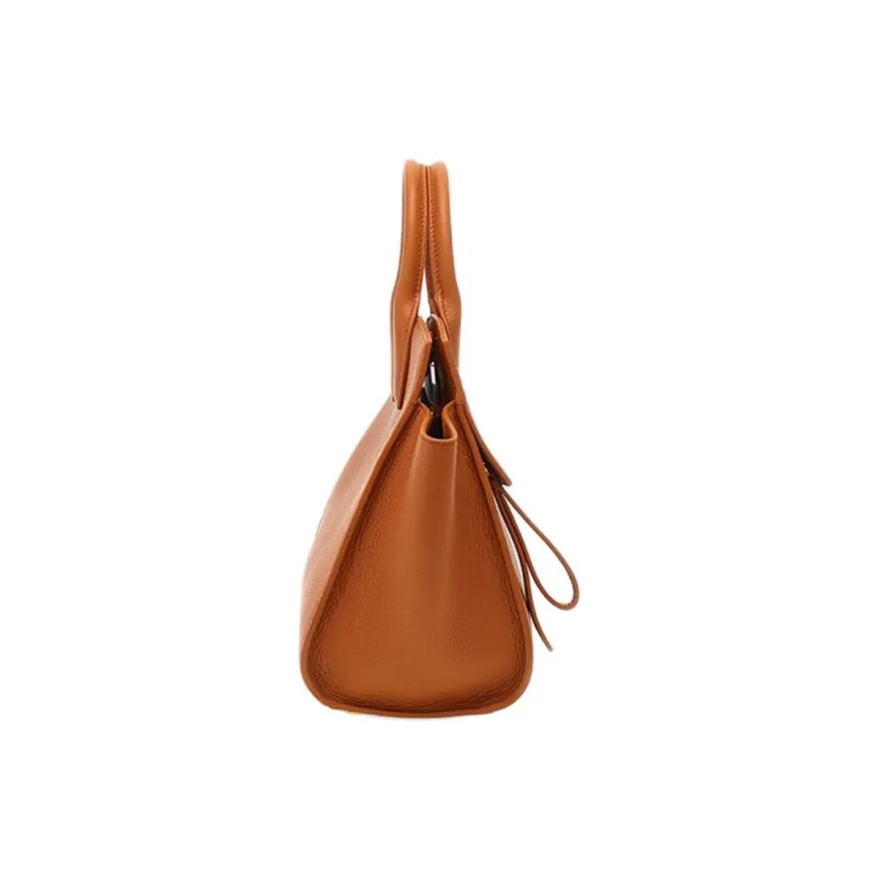 FERRAGAMO Studio Calfskin Handbag Women's Brown-1